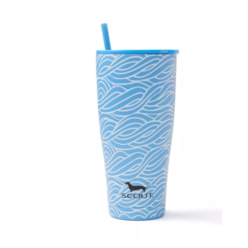 Scout flow Rida 30 oz Light Blue Wave Tumbler with Straw
